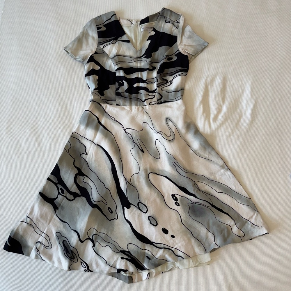 Carolina Herrera Black and White A-Line Dress